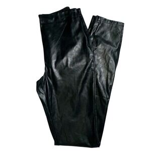 EUC SBETRO‎ Faux leather side-zip pants with split hem - size medium